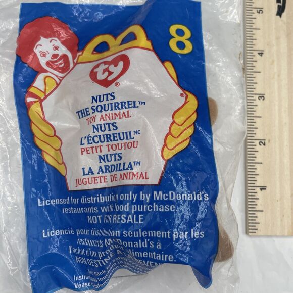 McDonald’s TY nuts the squirrel #8 New Old Stock In Pkg. 1122a051 - Picture 3 of 3